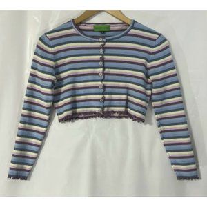 Bridgeflower - Cutoff Cardigan button down Retro shirt - Junior's Womens size M